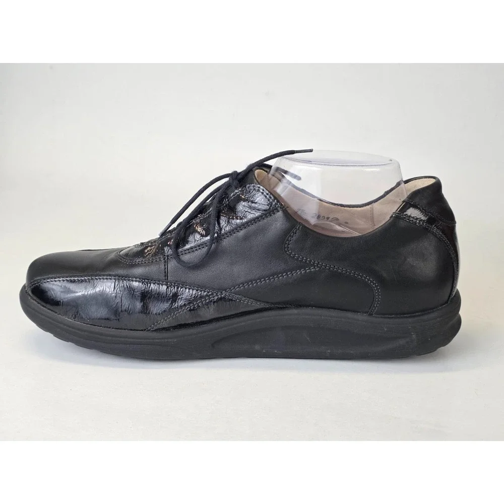 Waldlaufer Men's Sneakers Size 7.5 Black‎ Leather Oxford Walking Classic Shoes
